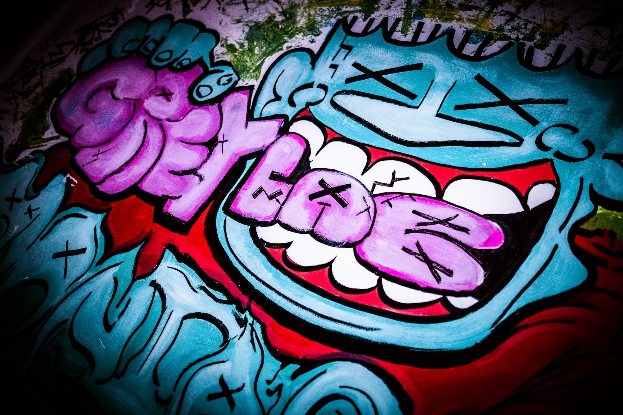 The graffiti on the wall of Grey Lab, a local music venue in Vancouver BC