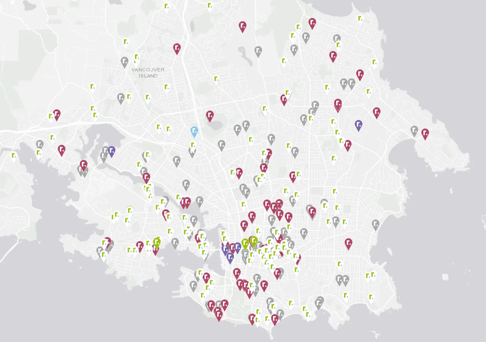 Reciprocity map showing businesses and homes that participate in Reciprocity Trusts